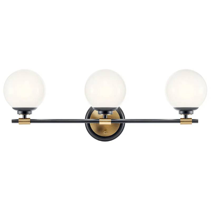 Kichler 55172 Benno 3-lt 25" Vanity Light-Black with Champagne Bronze