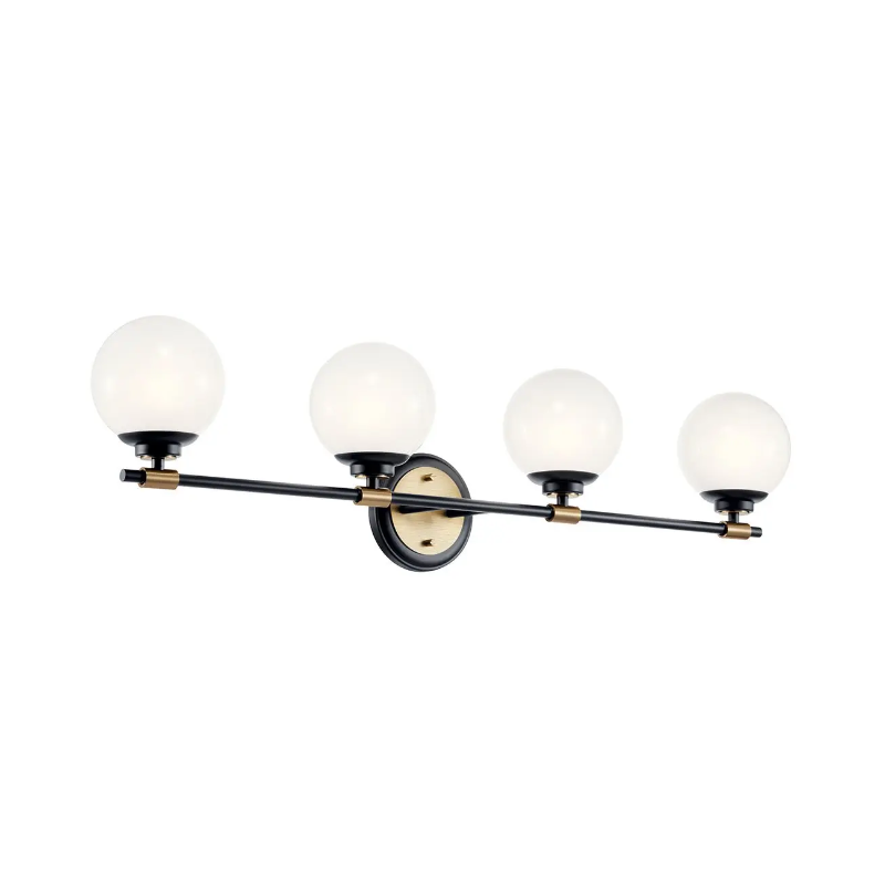 Kichler 55173 Benno 4-lt 34" Vanity Light - Black/Champagne Bronze