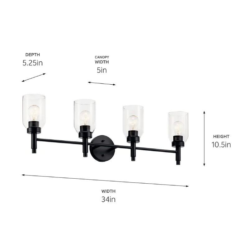 Kichler 55186 Madden 4-lt 34" Vanity Light