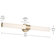 Kichler 55193 Sashi 1-lt 32" LED Vanity Light, 5 CCT Selectable
