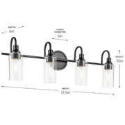 Kichler 55212 Kavi 4-lt 32" Vanity Light