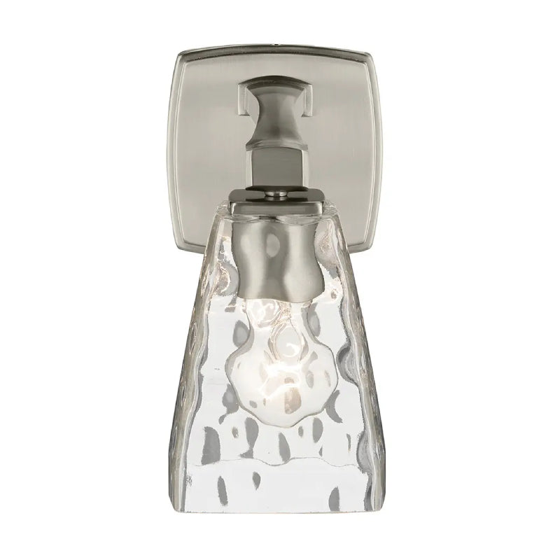 Kichler 55214 Marant 1-lt 10" Tall Wall Sconce - Brushed Nickel Clear Water Glass
