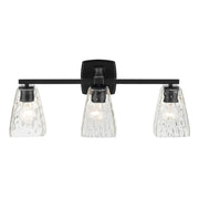 Kichler 55216 Marant 3-lt 24" Vanity Light - Black Clear Water