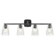 Kichler 55217 Marant 4-lt 33" Vanity Light - Black Clear Water Glass
