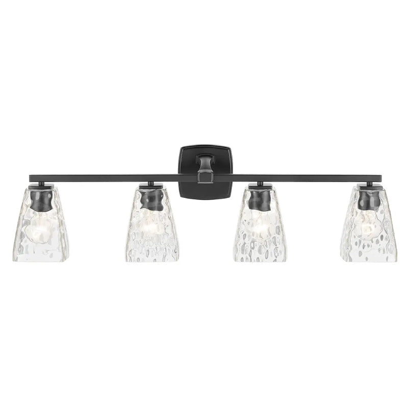 Kichler 55217 Marant 4-lt 33" Vanity Light - Black Clear Water Glass