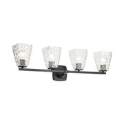 Kichler 55217 Marant 4-lt 33" Vanity Light - Black Clear Water Glass
