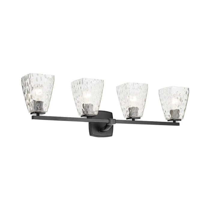 Kichler 55217 Marant 4-lt 33" Vanity Light - Black Clear Water Glass