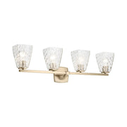 Kichler 55217 Marant 4-lt 33" Vanity Light - Champagne Bronze Clear Water Glass