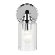 Kichler 55224 Gioe 1-lt 10" Tall Wall Sconce - Chrome Clear Fluted Glass