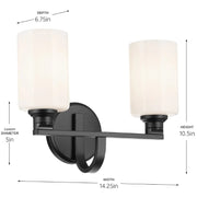 Kichler 55225 Gioe 2-lt 14" Vanity Light