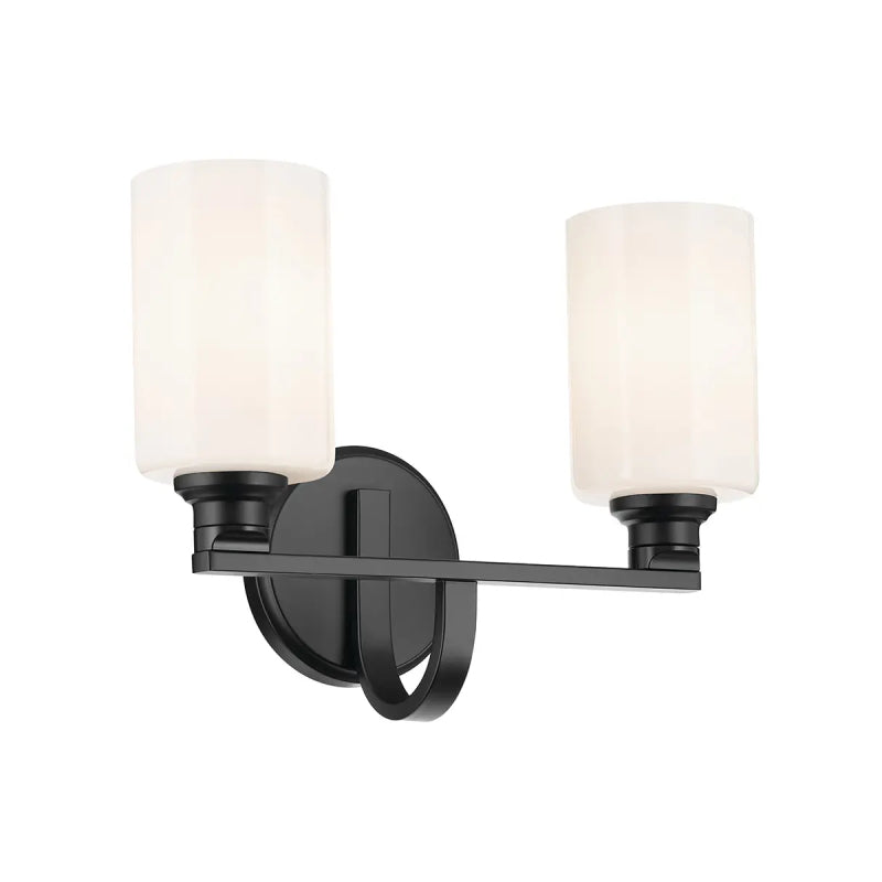 Kichler 55225 Gioe 2-lt 14" Vanity Light - Black Opal Glass