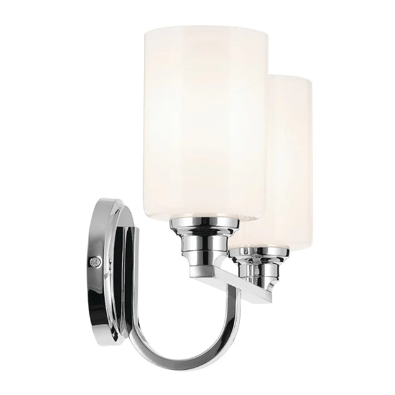 Kichler 55225 Gioe 2-lt 14" Vanity Light - Chrome Opal Glass