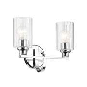 Kichler 55225 Gioe 2-lt 14" Vanity Light - Chrome Clear Fluted Glass