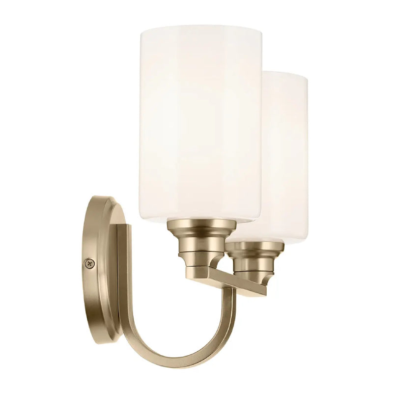 Kichler 55225 Gioe 2-lt 14" Vanity Light - Champagne Bronze Opal Glass