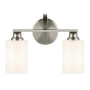 Kichler 55225 Gioe 2-lt 14" Vanity Light - Brushed Nickel Opal Glass