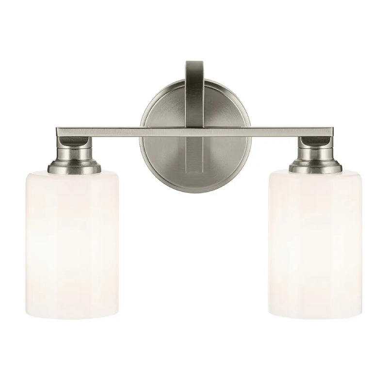 Kichler 55225 Gioe 2-lt 14" Vanity Light - Brushed Nickel Opal Glass
