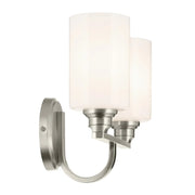 Kichler 55225 Gioe 2-lt 14" Vanity Light - Brushed Nickel Opal Glass
