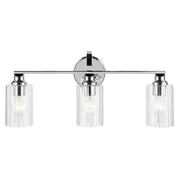 Kichler 55226 Gioe 3-lt 24" Vanity Light - Chrome Clear Fluted Glass
