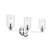 Kichler 55226 Gioe 3-lt 24" Vanity Light - Chrome Clear Fluted Glass