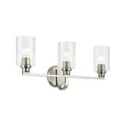 Kichler 55226 Gioe 3-lt 24" Vanity Light - Brushed Nickel Clear Fluted Glass