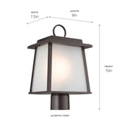 Kichler 59107 Noward 1-lt 15" Tall Outdoor Post Light