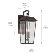 Kichler 59120 Mathus 2-lt 24" Tall Outdoor Wall Light