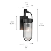 Kichler 59124 Brix 1-lt 19" Tall Outdoor Wall Sconce