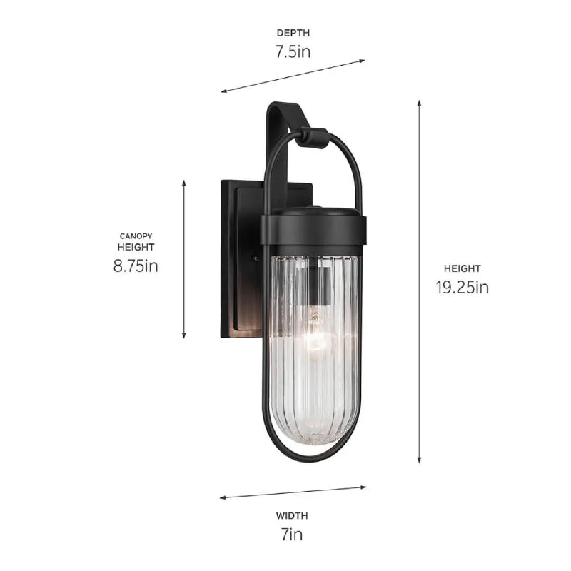 Kichler 59124 Brix 1-lt 19" Tall Outdoor Wall Sconce