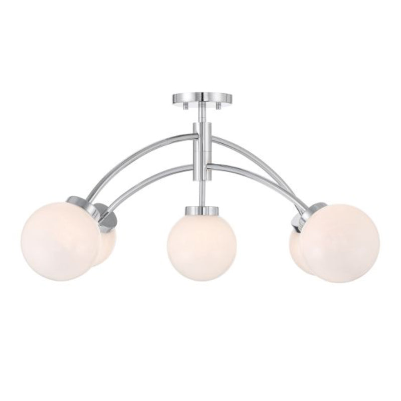 Savoy House 6-6199-5 Redfield 5-lt 36" LED Semi-Flush Mount - Chrome