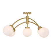 Savoy House 6-6199-5 Redfield 5-lt 36" LED Semi-Flush Mount - Warm Brass