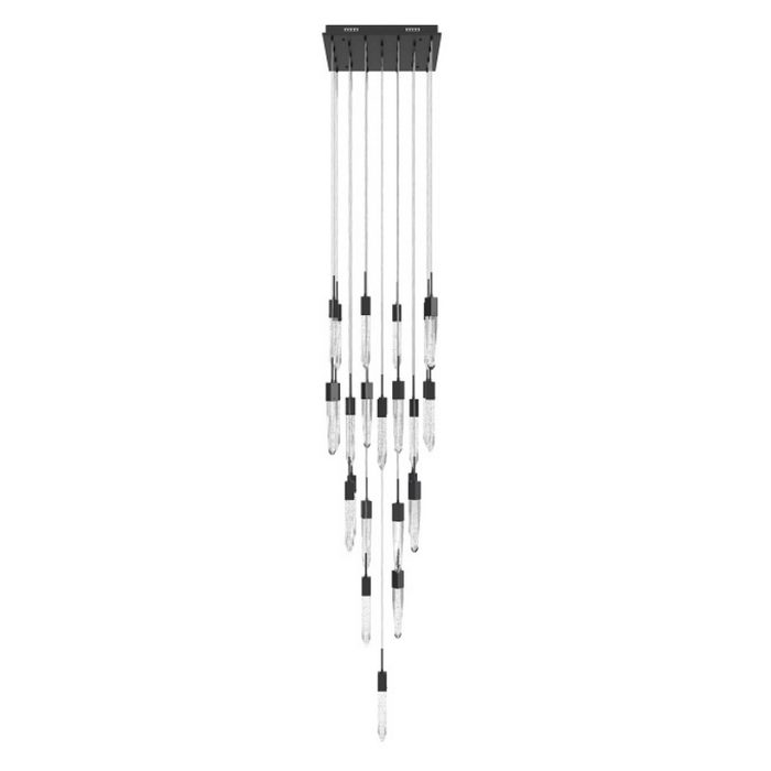 Avenue Lighting HF1904 Aspen 25-lt 28" LED Pendant - Black/Bubbled