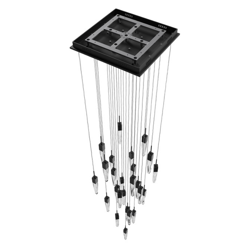 Avenue Lighting HF1904 Aspen 25-lt 28" LED Pendant - Black/Bubbled