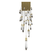 Avenue Lighting HF1904 Aspen 25-lt 28" LED Pendant - Brushed Brass/Bubbled