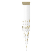 Avenue Lighting HF1904 Aspen 25-lt 28" LED Pendant - Brushed Brass/Clear