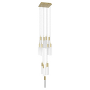 Avenue Lighting HF1905 The Original Glacier 13-lt 20" LED Pendant - Brushed Brass/Clear