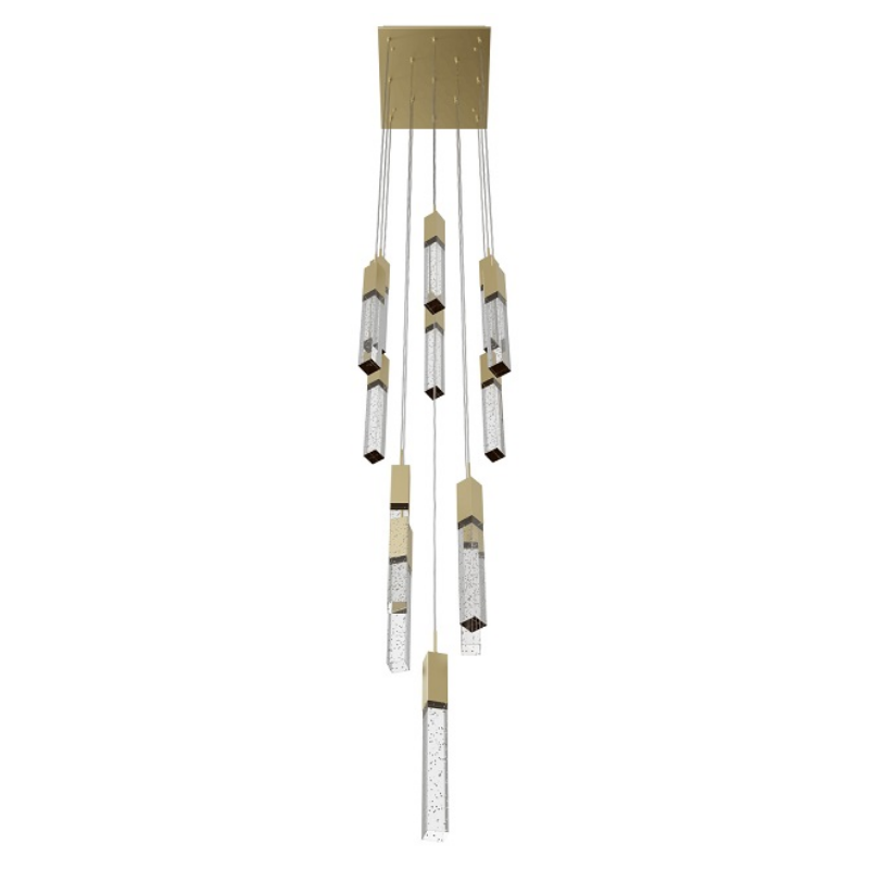 Avenue Lighting HF1905 The Original Glacier 13-lt 20" LED Pendant - Brushed Brass/Bubbled