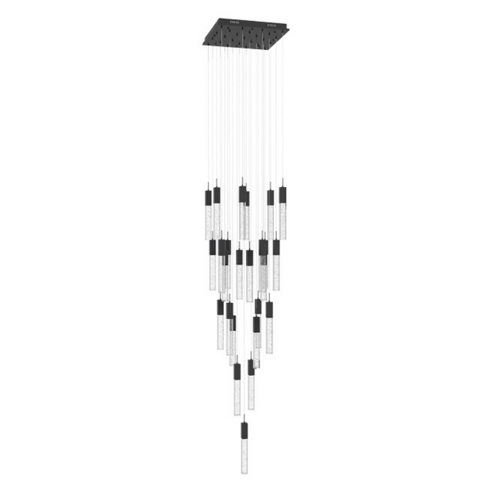 Avenue Lighting HF1904 The Original Glacier 25-lt 28" LED Pendant - Black/Bubbled