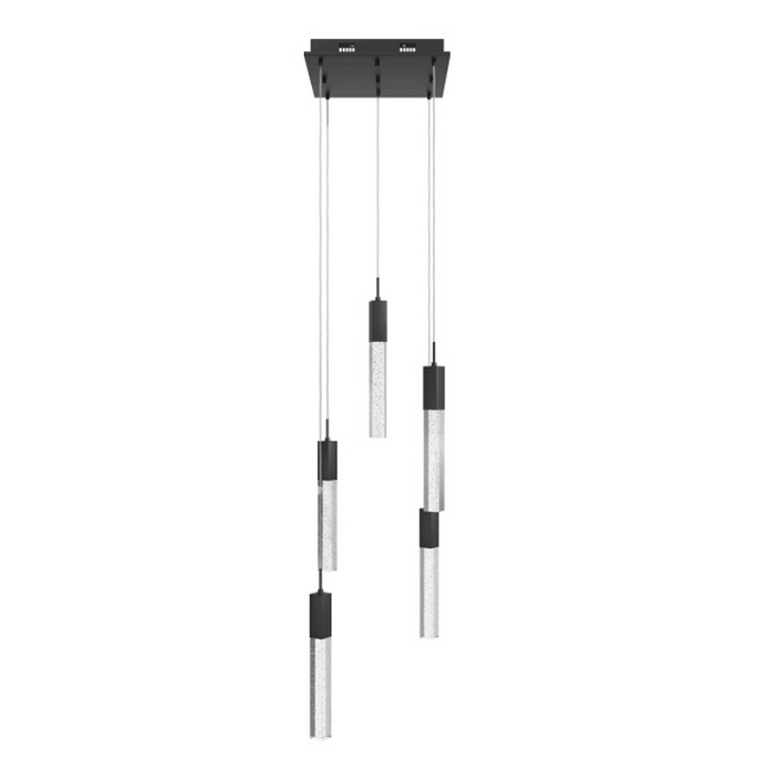 Avenue Lighting HF1900 The Original Glacier 5-lt 12" LED Pendant - Black/Bubbled