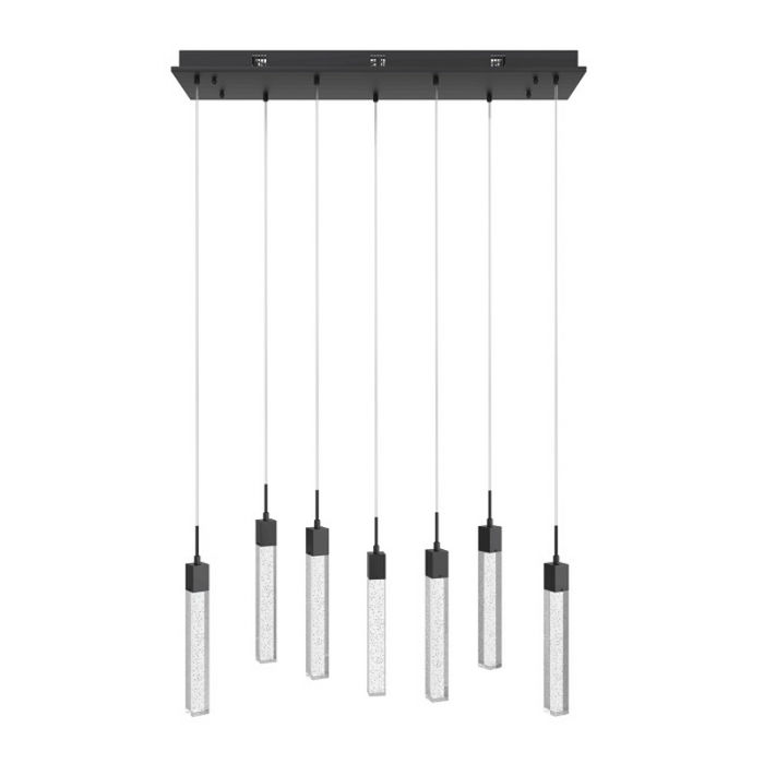 Avenue Lighting HF1900 The Original Glacier 7-lt 47" LED Pendant - Black/Bubbled
