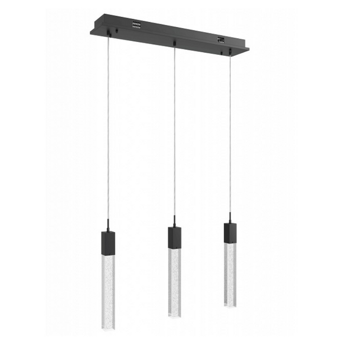 Avenue Lighting HF1900 The Original Glacier 3-lt 37" LED Pendant - Black/Bubbled