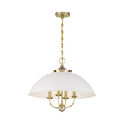 Savoy House 7-1725-4 Monterey 4-lt 22" Pendant - White and Warm Brass