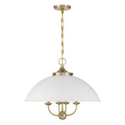 Savoy House 7-1725-4 Monterey 4-lt 22" Pendant - White and Warm Brass