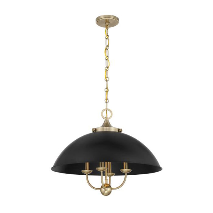 Savoy House 7-1725-4 Monterey 4-lt 22" Pendant - Matte Black and Warm Brass