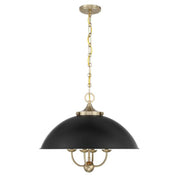 Savoy House 7-1725-4 Monterey 4-lt 22" Pendant - Matte Black and Warm Brass