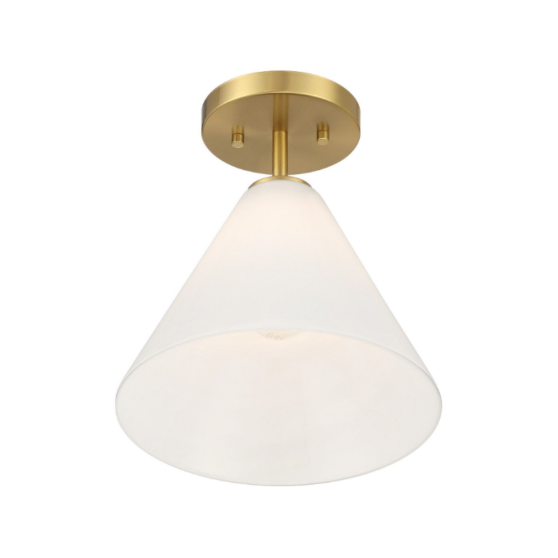 Savoy House 7-4011-1 Blair 1-lt 10" Mini-Pendant/Semi-Flush Mount - Warm Brass