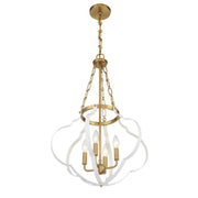 Savoy House 7-4866-4 Mercer 4-lt 20" Pendant - White and Warm Brass