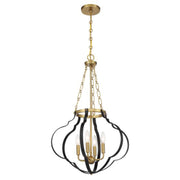 Savoy House 7-4866-4 Mercer 4-lt 20" Pendant - Matte Black and Warm Brass