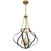 Savoy House 7-4866-4 Mercer 4-lt 20" Pendant - Matte Black and Warm Brass