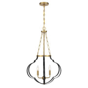 Savoy House 7-4866-4 Mercer 4-lt 20" Pendant - Matte Black and Warm Brass