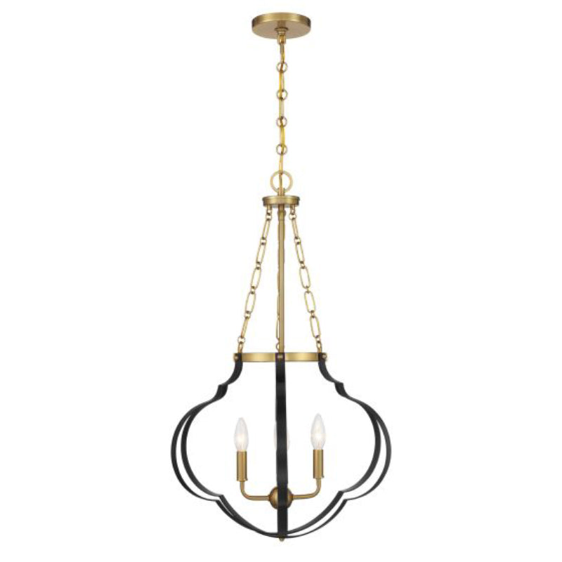Savoy House 7-4866-4 Mercer 4-lt 20" Pendant - Matte Black and Warm Brass